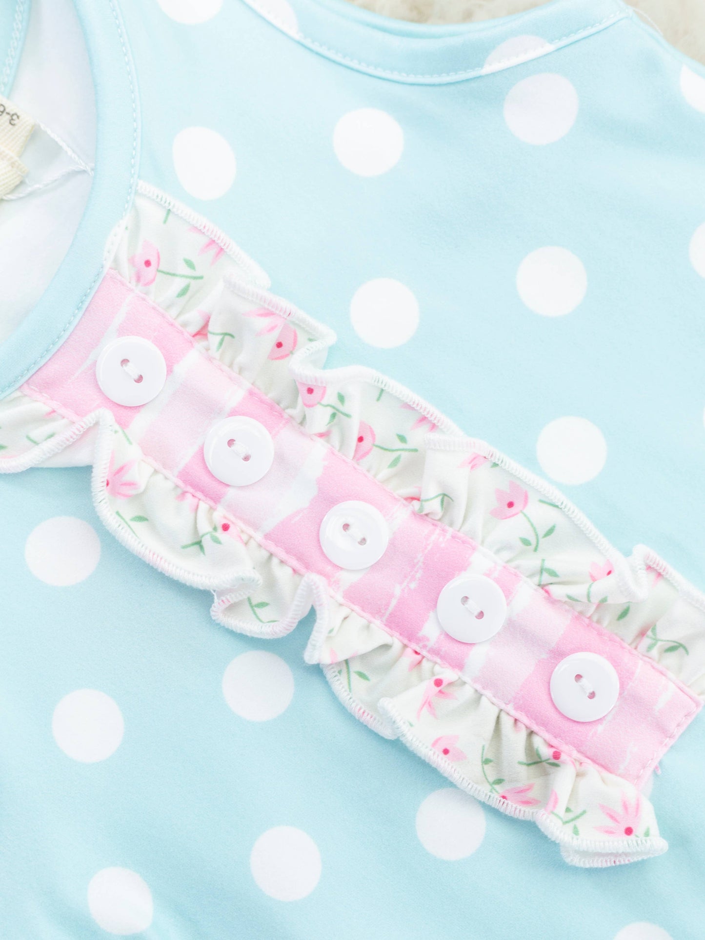 Sky Blue Polka Dot Ruffle Romper - Restocked!