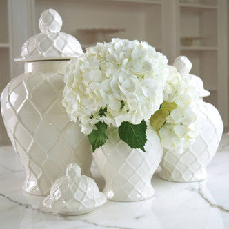 8 Oak Lane Large Textured Ginger Jar - White