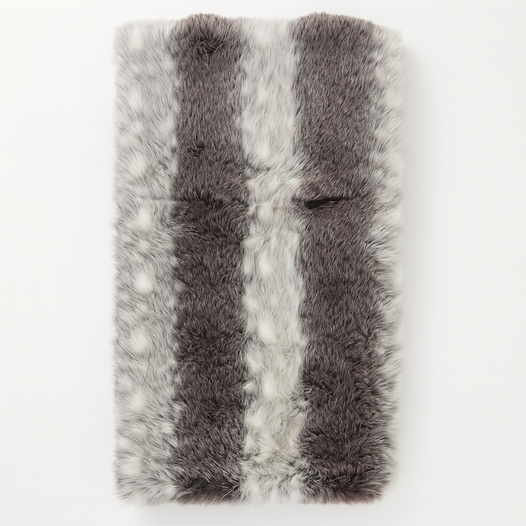 Grey Ombre Faux Fur 50"x60" Throw Blanket