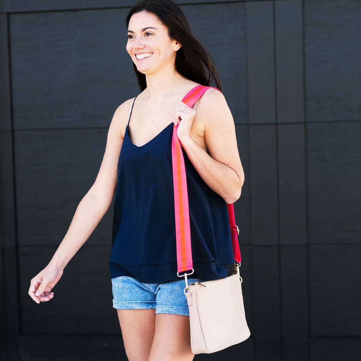 Tan Hadley Purse with Accent Crossbody Strap