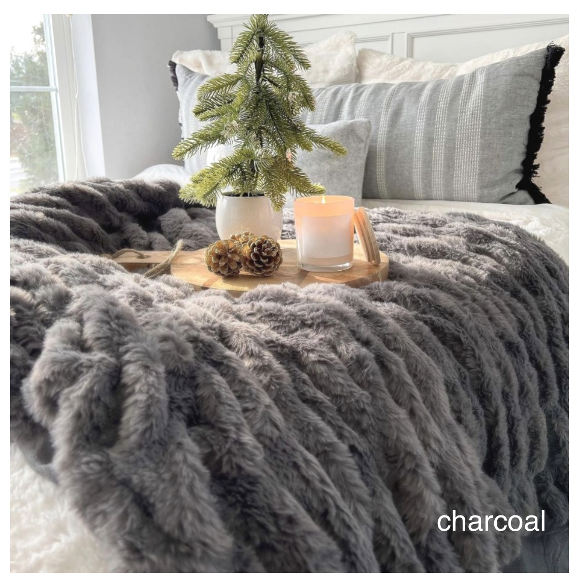 Cozy Faux Fur Throw- Multiple Colors 50" x 60"