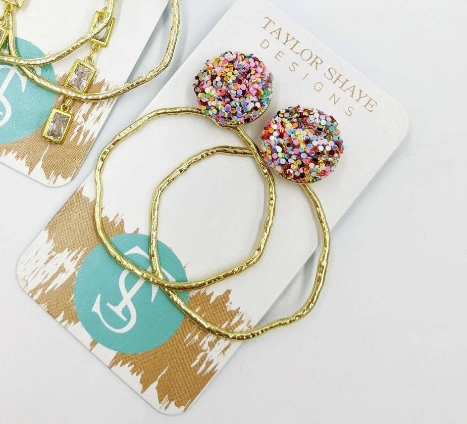 Glitter Top Hoops