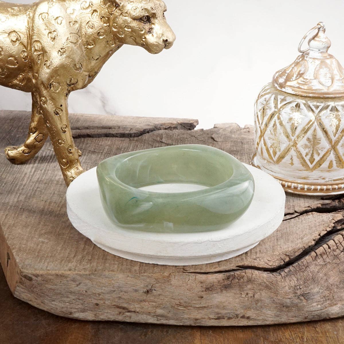 Earth Edge – Square Acrylic Chunky Statement Bangle