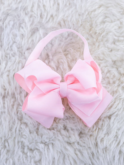5 Inch Double Layer Bow With Headband - 29 Colors Available