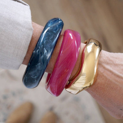 Earth Edge – Square Acrylic Chunky Statement Bangle