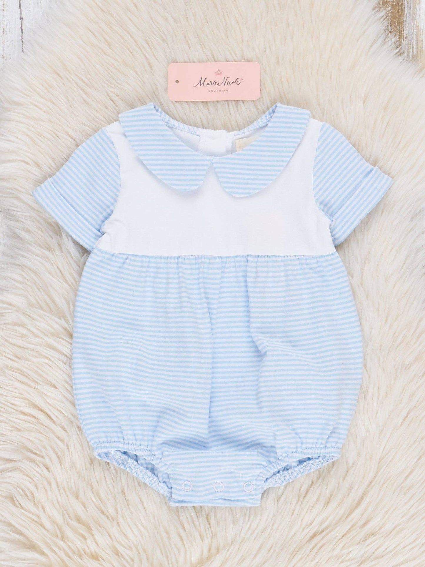 Classic Baby Blue Striped Bubble