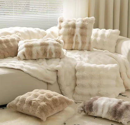 Elegant Faux Fur Throw Pillow