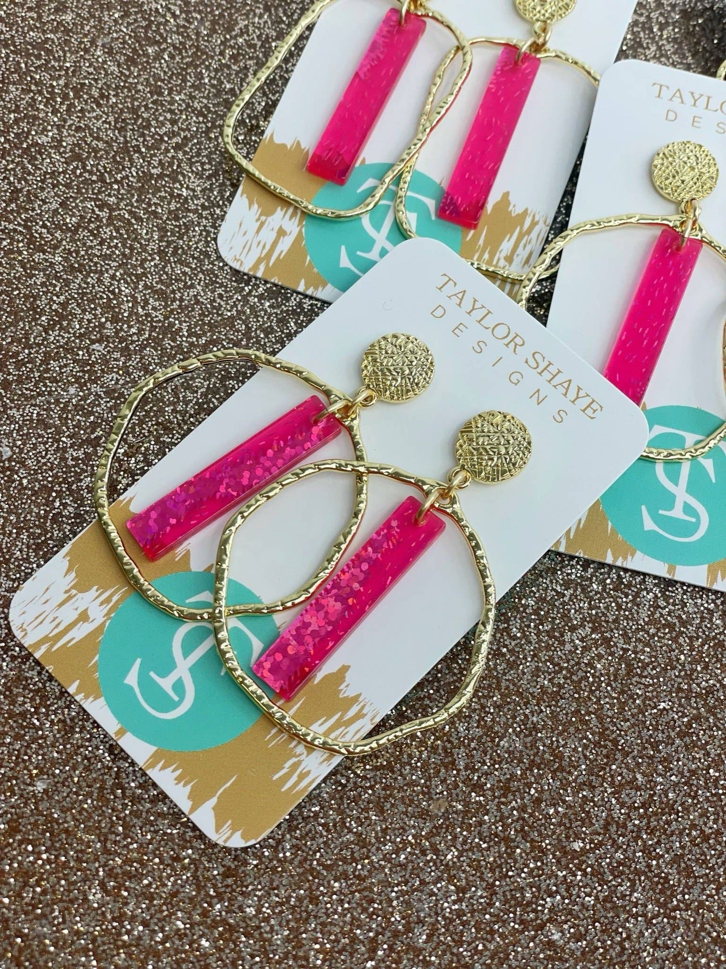 Hot Pink Stick Hoops