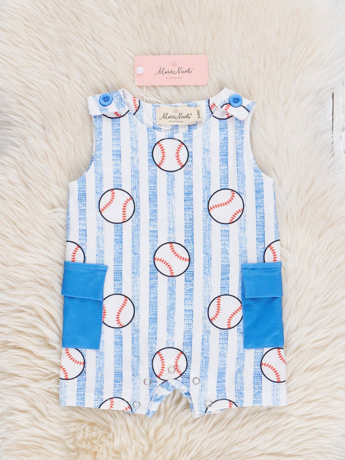 Blue Striped Baseball Johnny