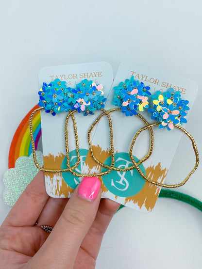 Iridescent Flower Hoops