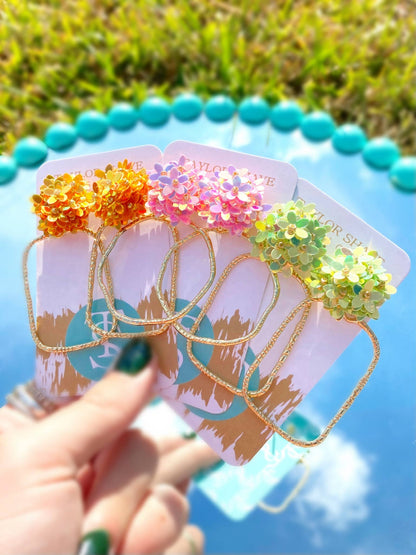 Iridescent Flower Hoops