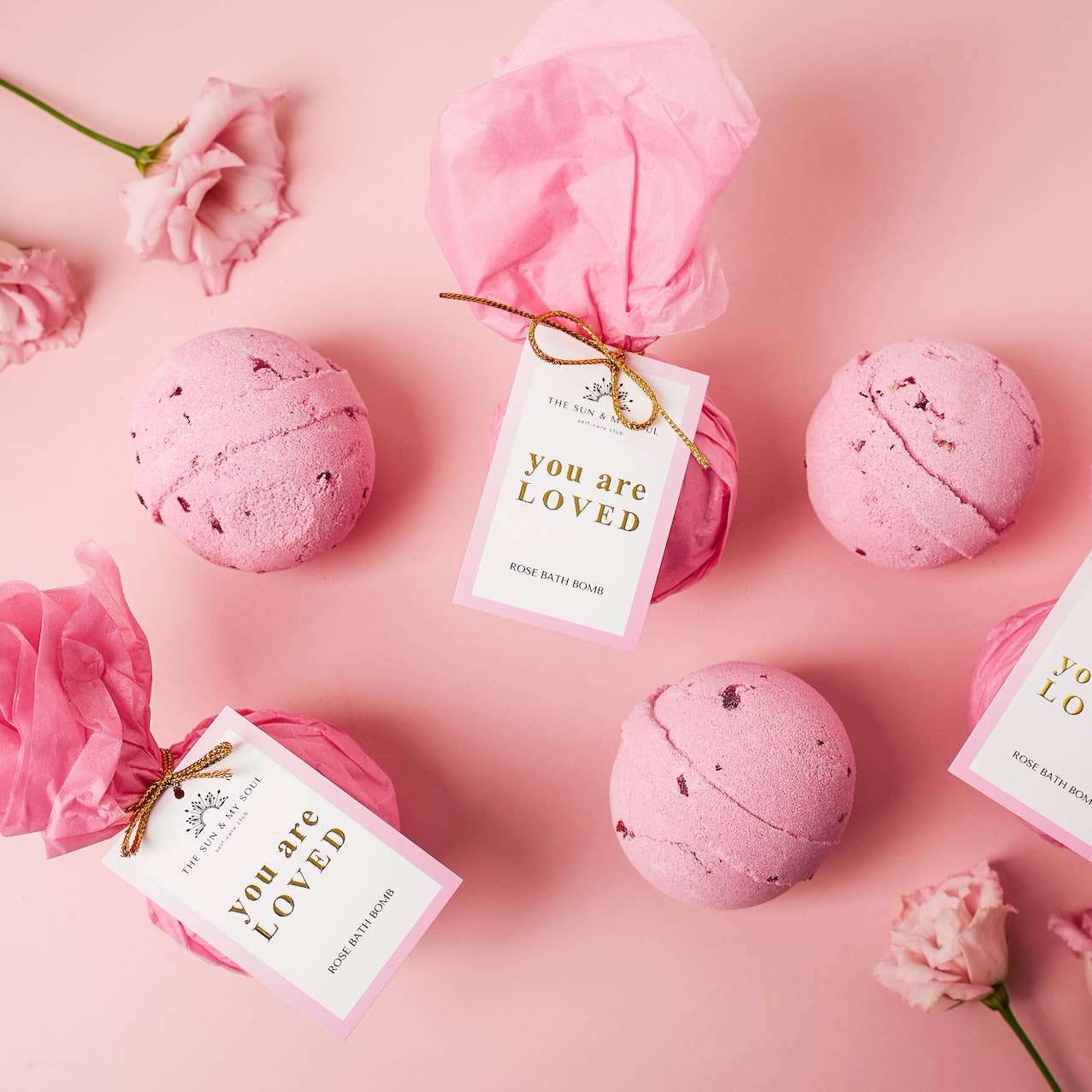 Self Love Rose Bath Bomb Gift⎜You Are Loved Luxury Bath Bomb