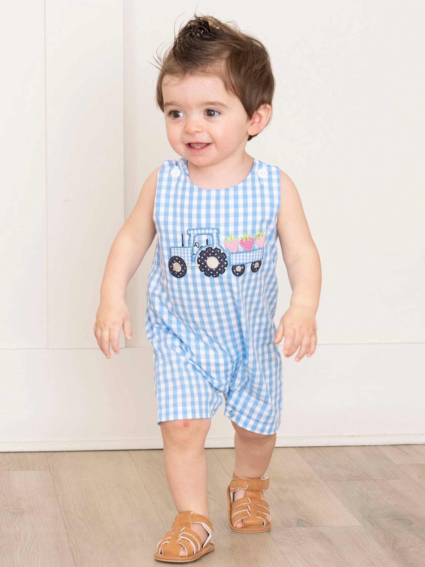 Gingham Embroidered Fruit Truck Johnny