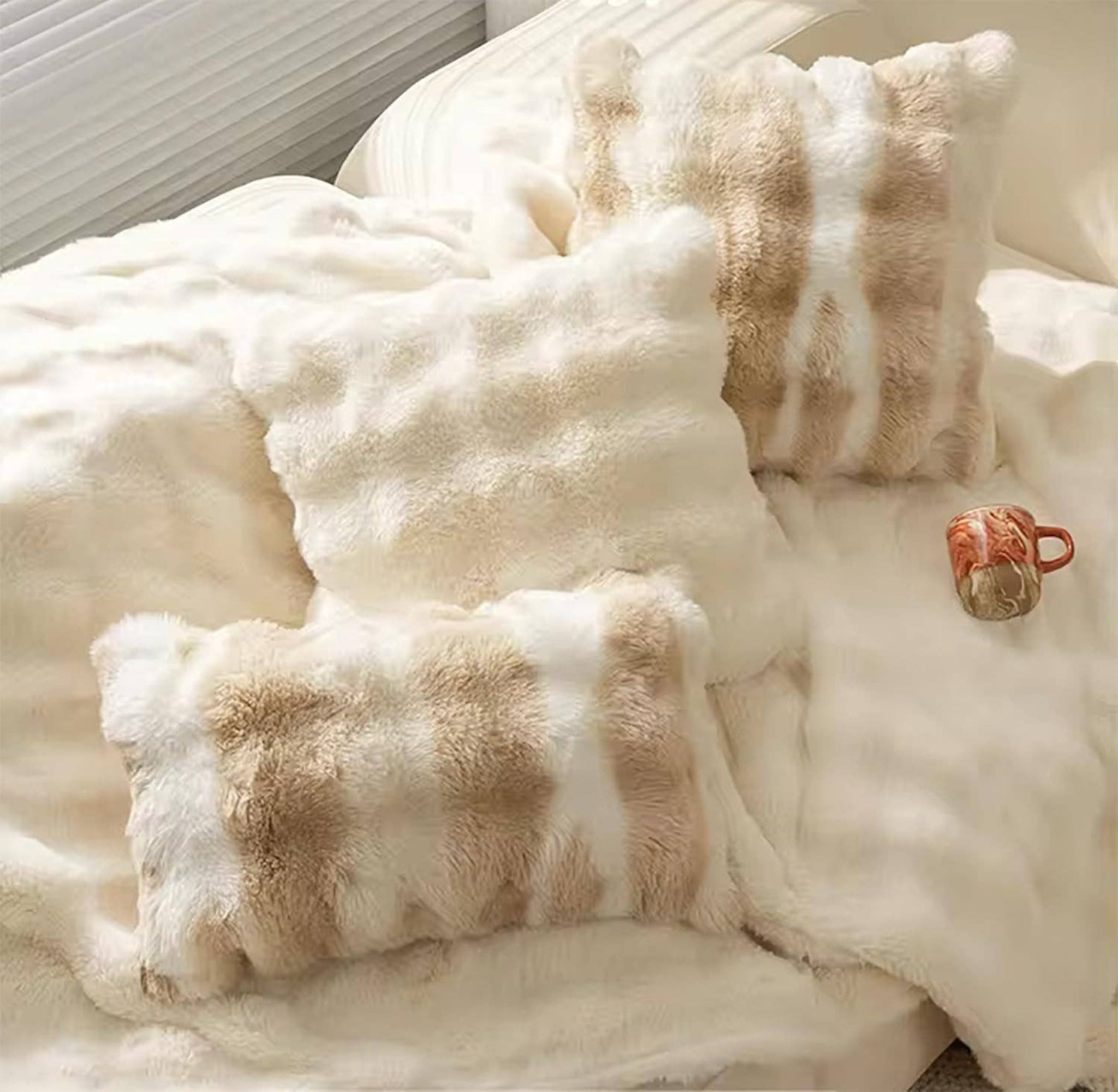 Elegant Faux Fur Throw Pillow