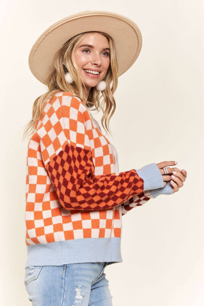 LESW3394- MULTICOLORED SWEATER TOP