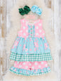Gingham Polka Dot Garden Ruffle Outfit