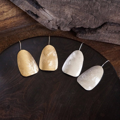 Minimal statement earrings - silver gold