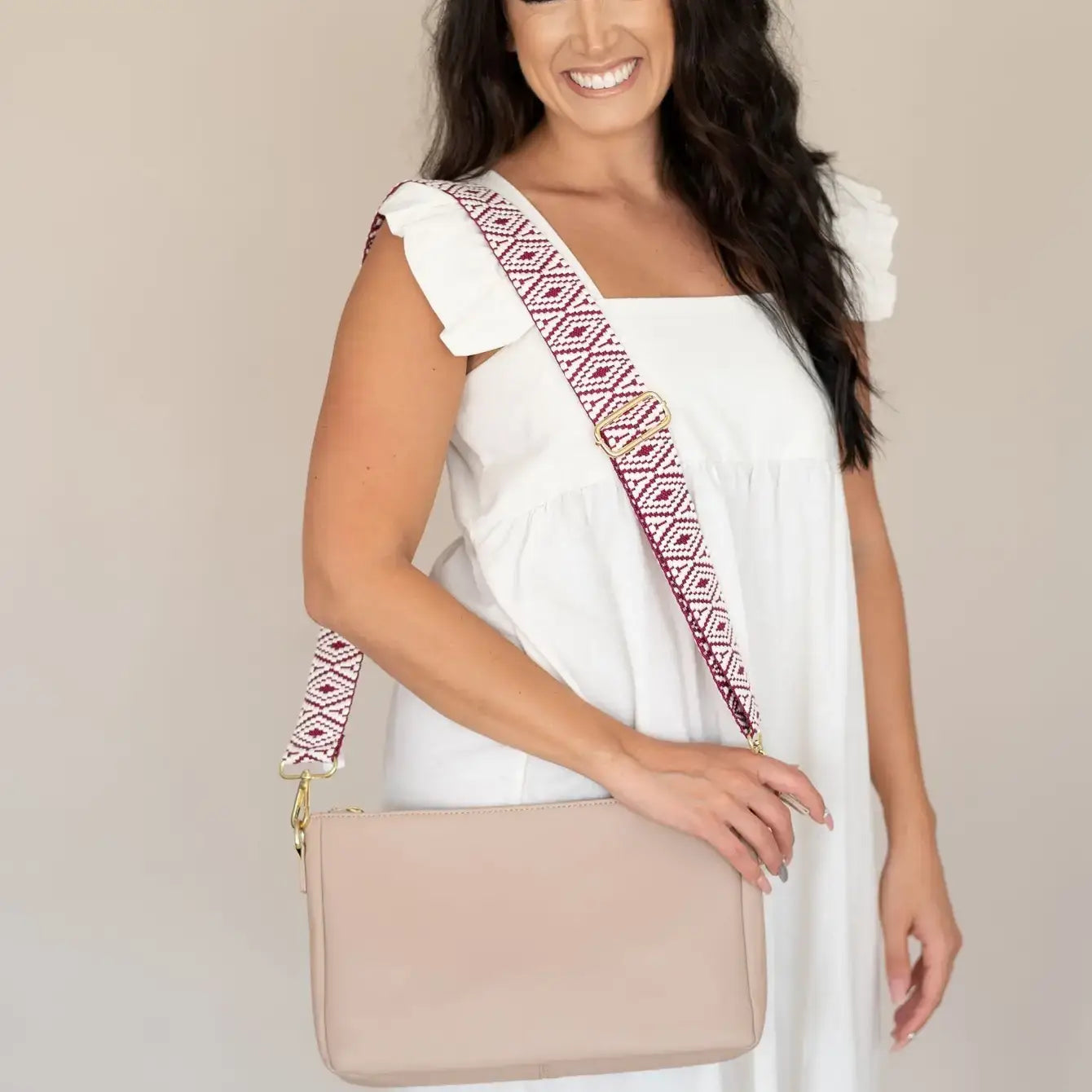 Tan Hadley Purse with Accent Crossbody Strap