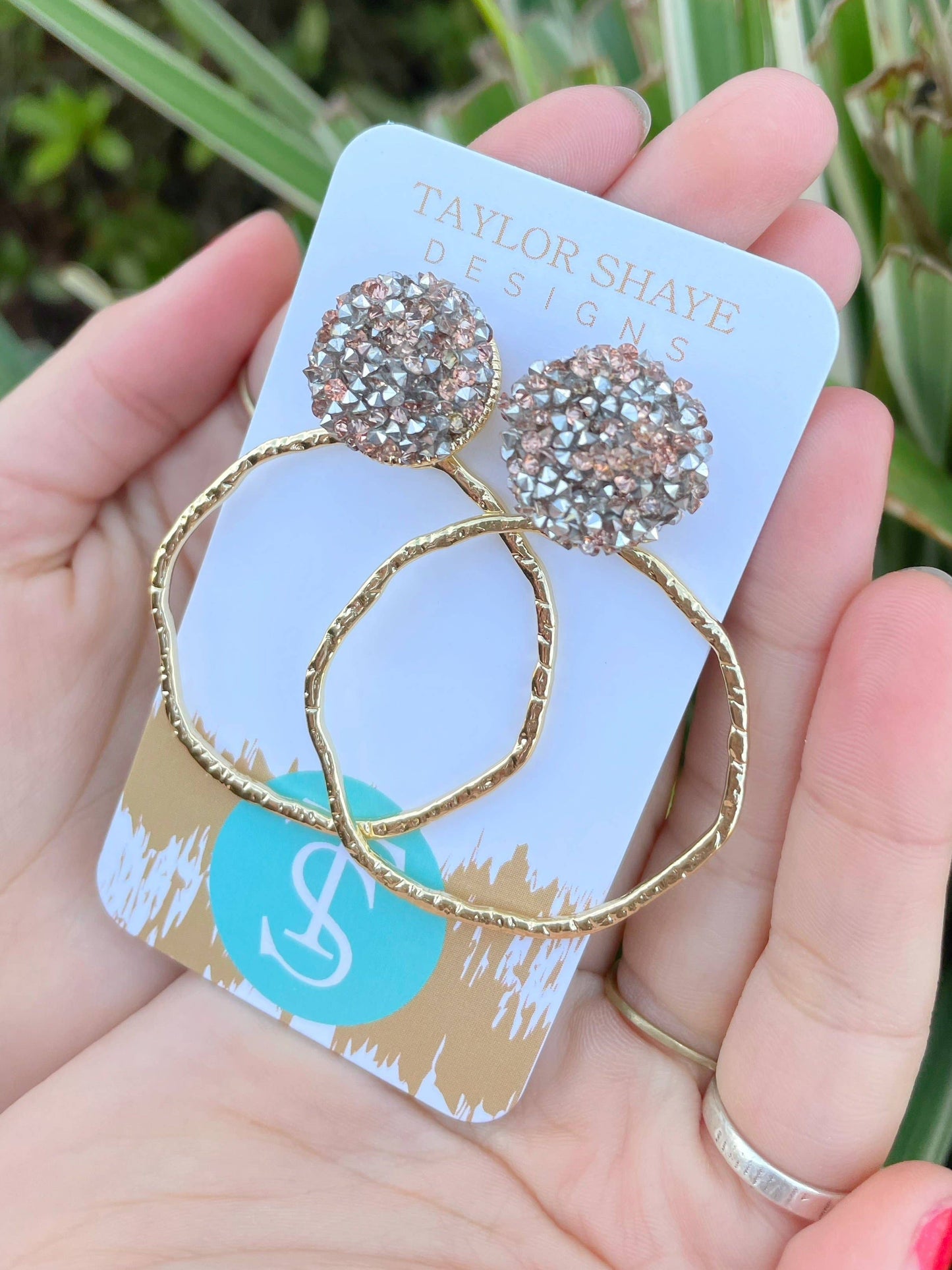 Glitter Top Hoops