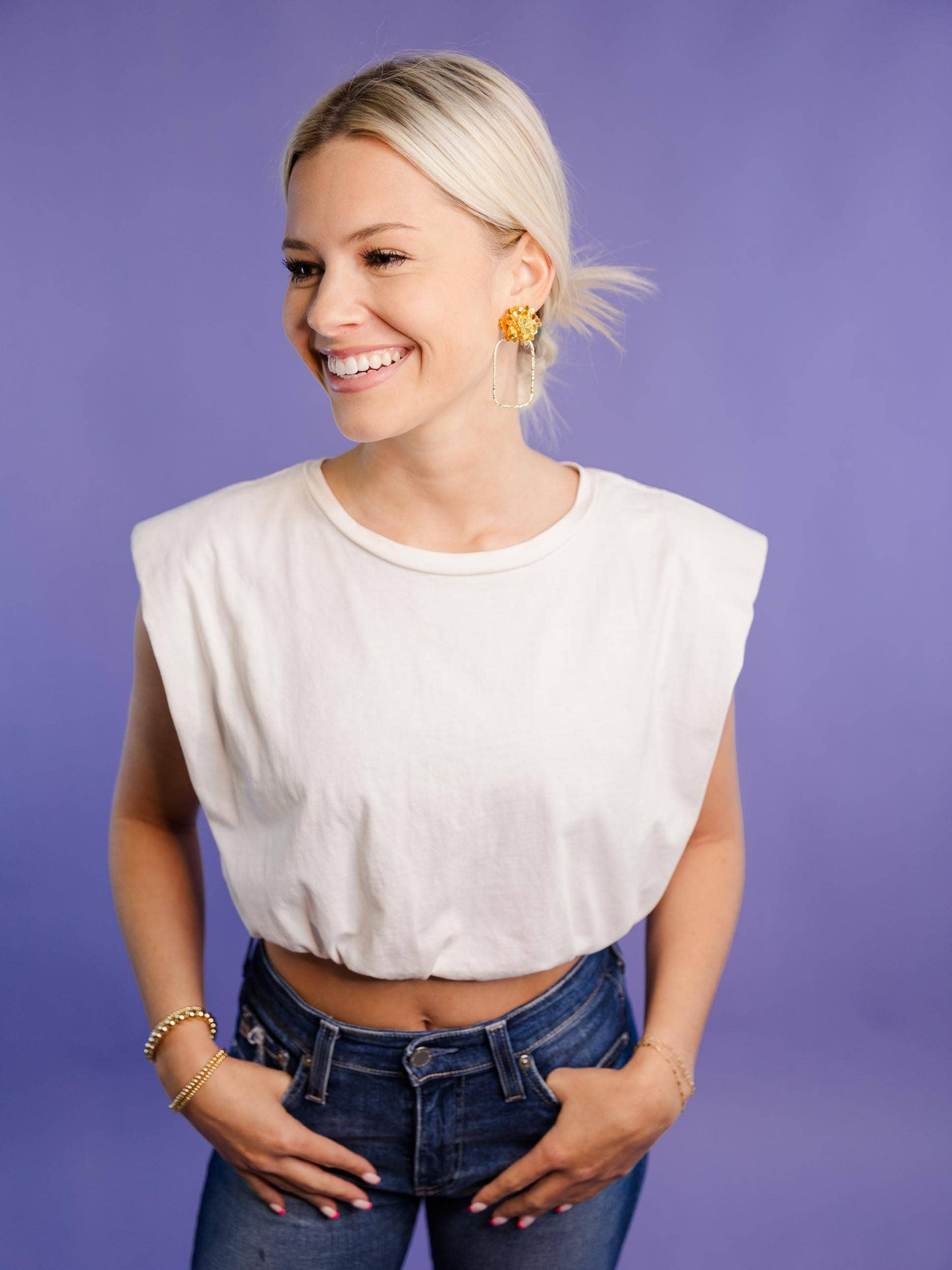 Iridescent Flower Hoops