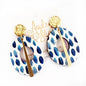 Blue White Bold Fall Statement Earring
