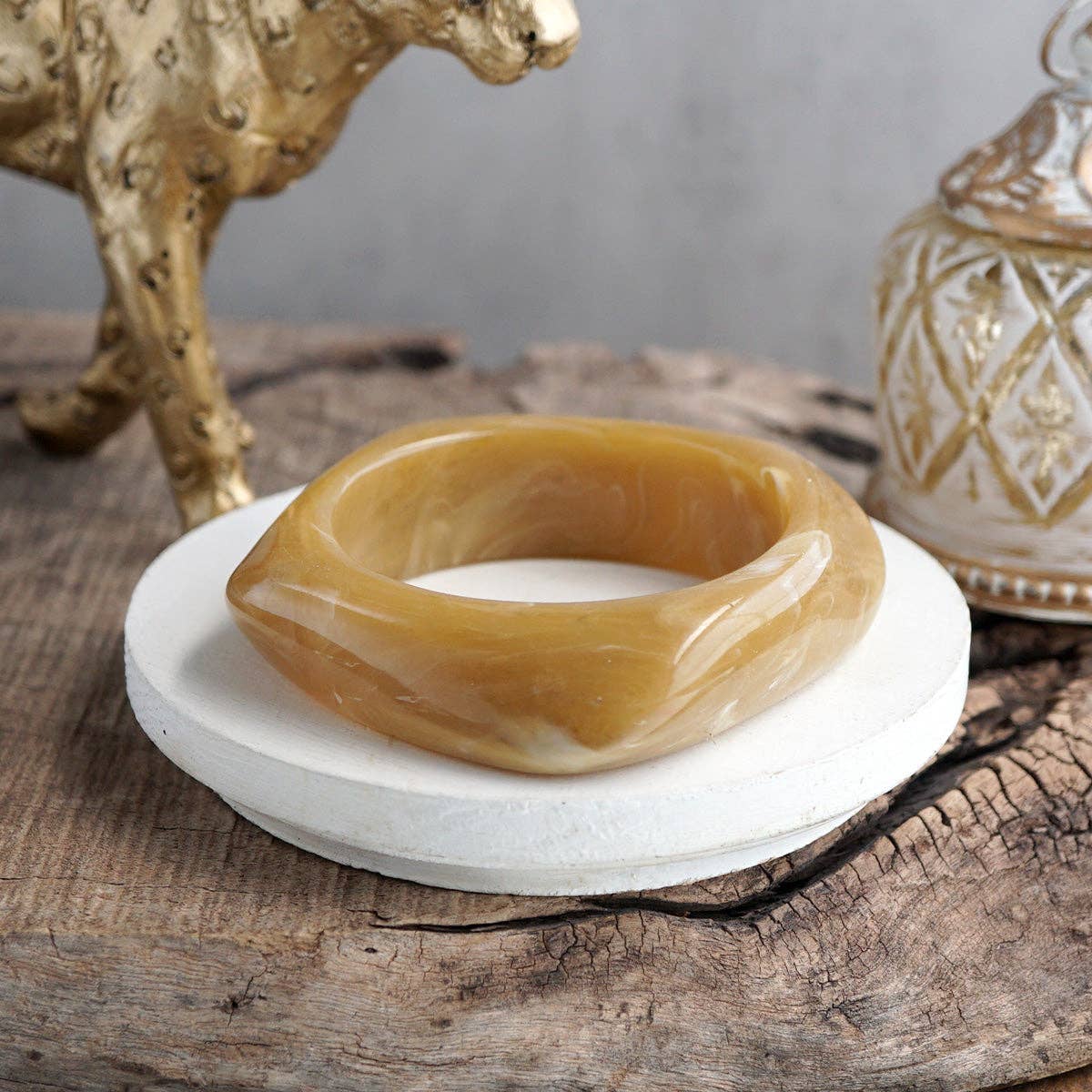 Earth Edge – Square Acrylic Chunky Statement Bangle