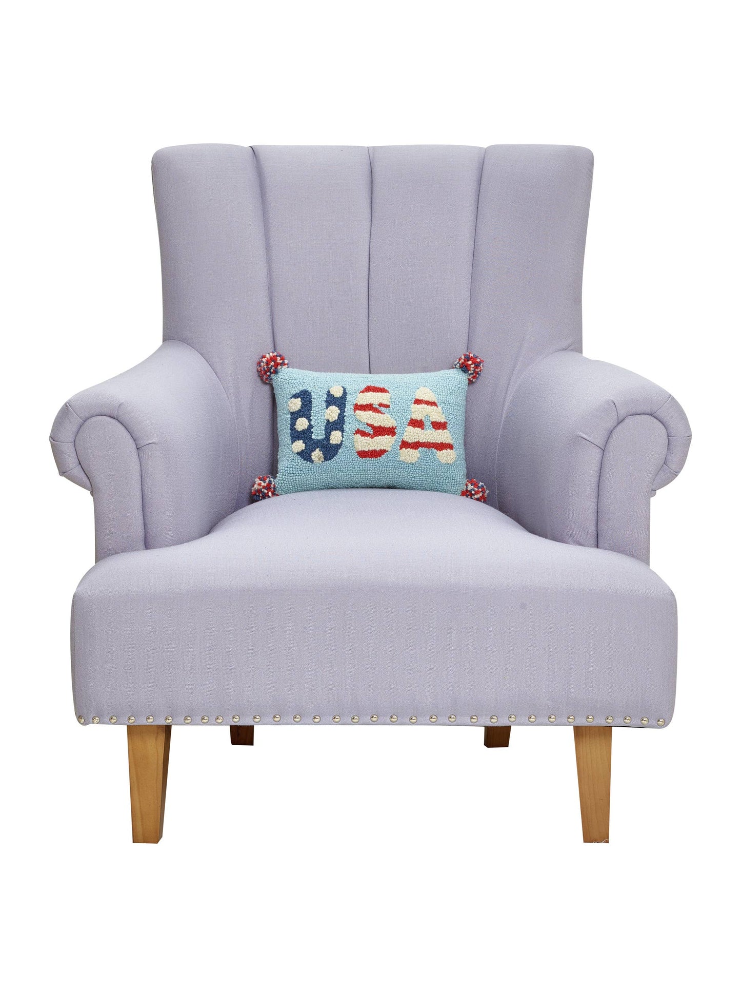 USA w/Pom Pom Hook Pillow
