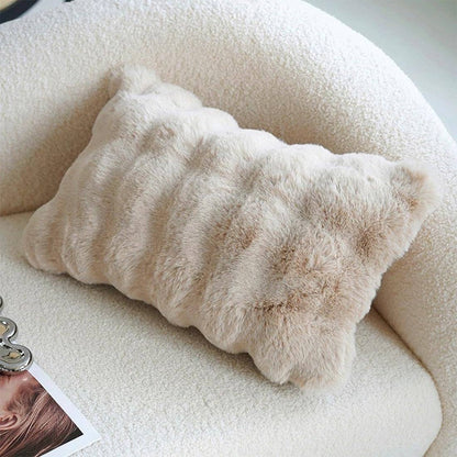 Elegant Faux Fur Throw Pillow