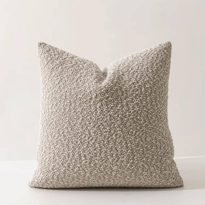Brown Textured Bouclé-Style 18" Throw Pillow