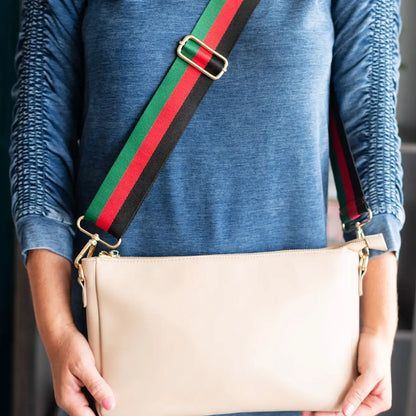 Tan Hadley Purse with Accent Crossbody Strap