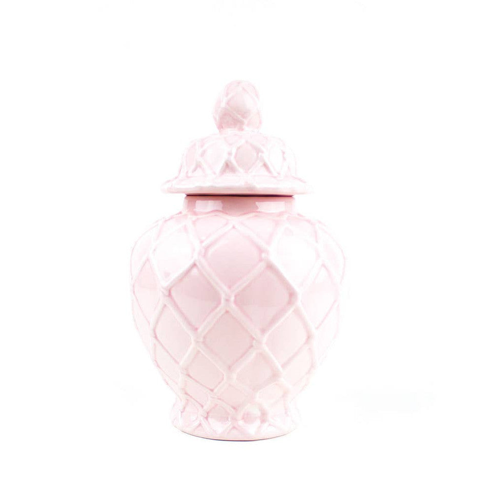 8 Oak Lane Large Textured Ginger Jar - Pink