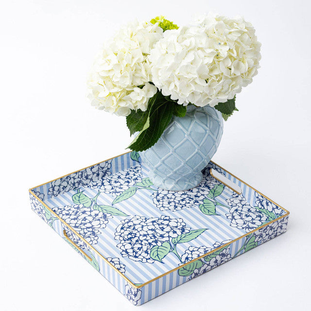 8 Oak Lane Square Tray - Hydrangea Stem