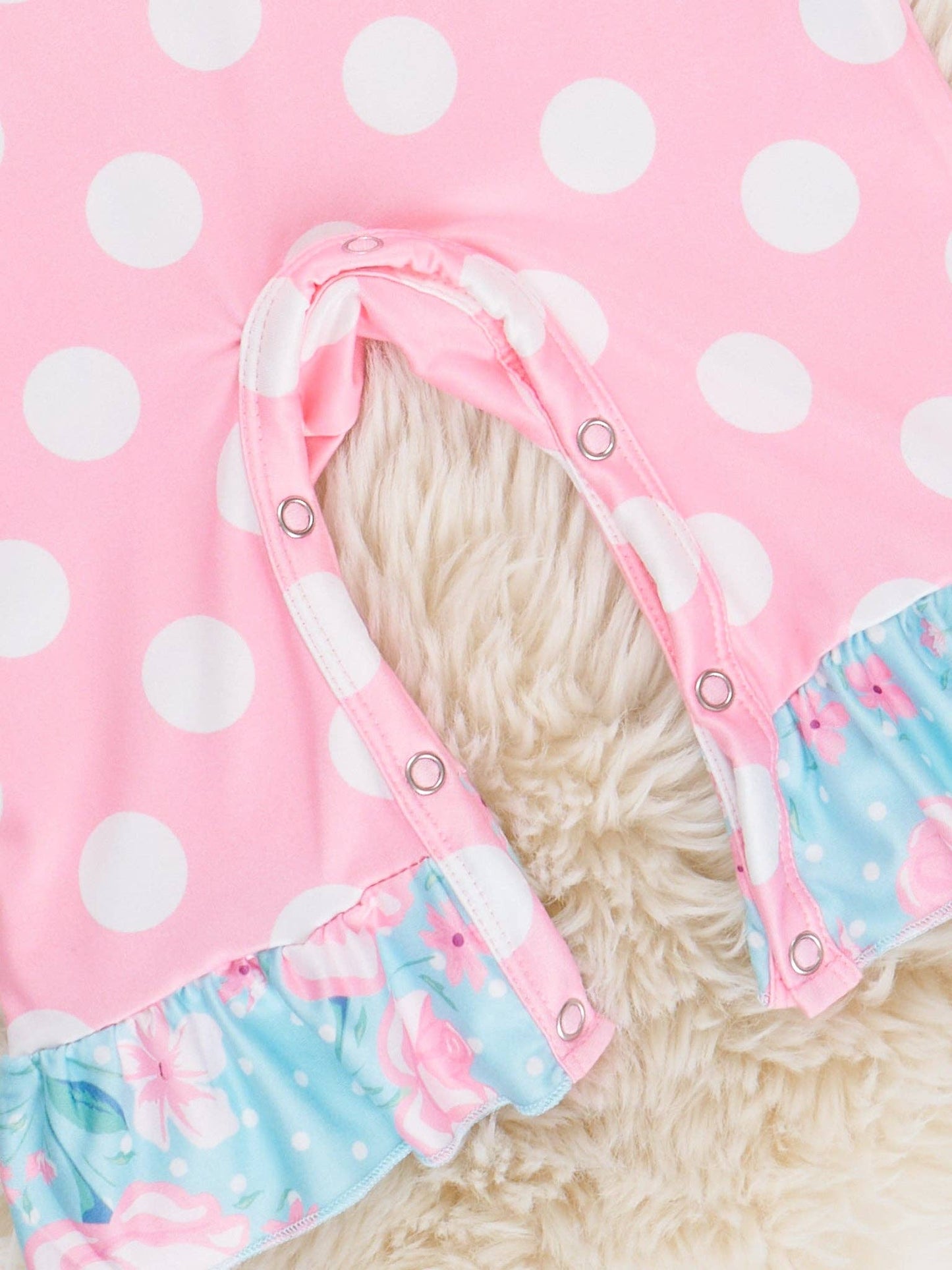 Gingham Polka Dot Garden Ruffle Romper