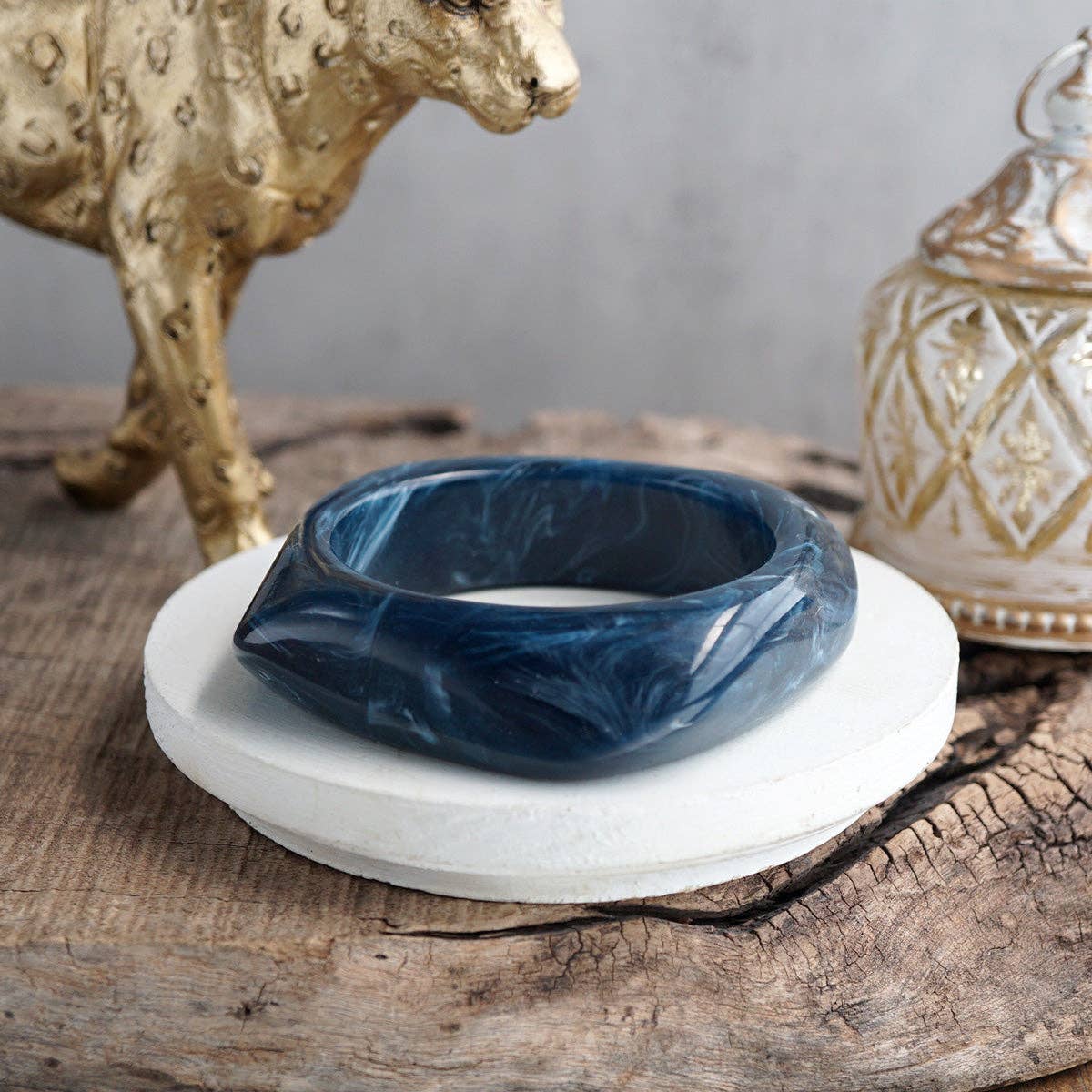 Earth Edge – Square Acrylic Chunky Statement Bangle