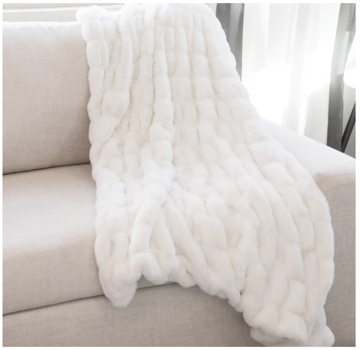 Cozy Faux Fur Throw- Multiple Colors 50" x 60"