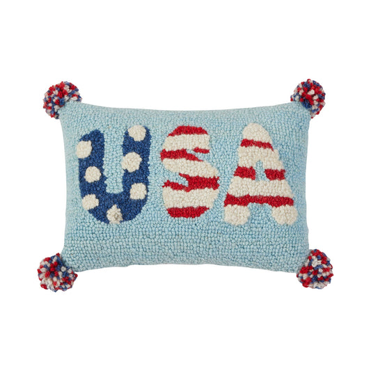 USA w/Pom Pom Hook Pillow