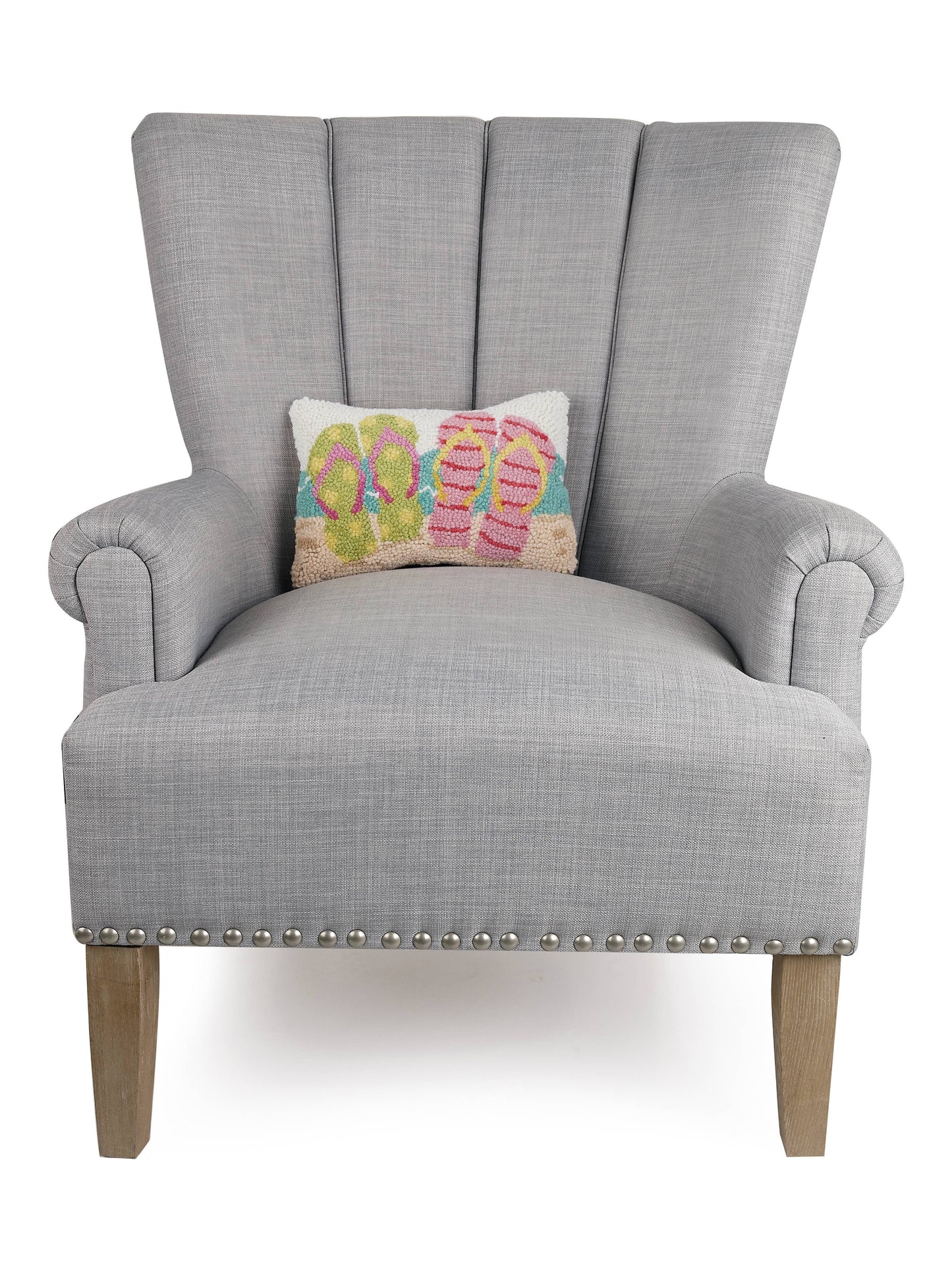 Flip Flops On Beach Hook Pillow