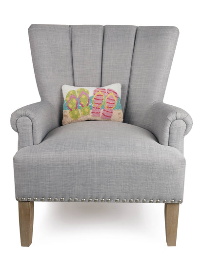 Flip Flops On Beach Hook Pillow