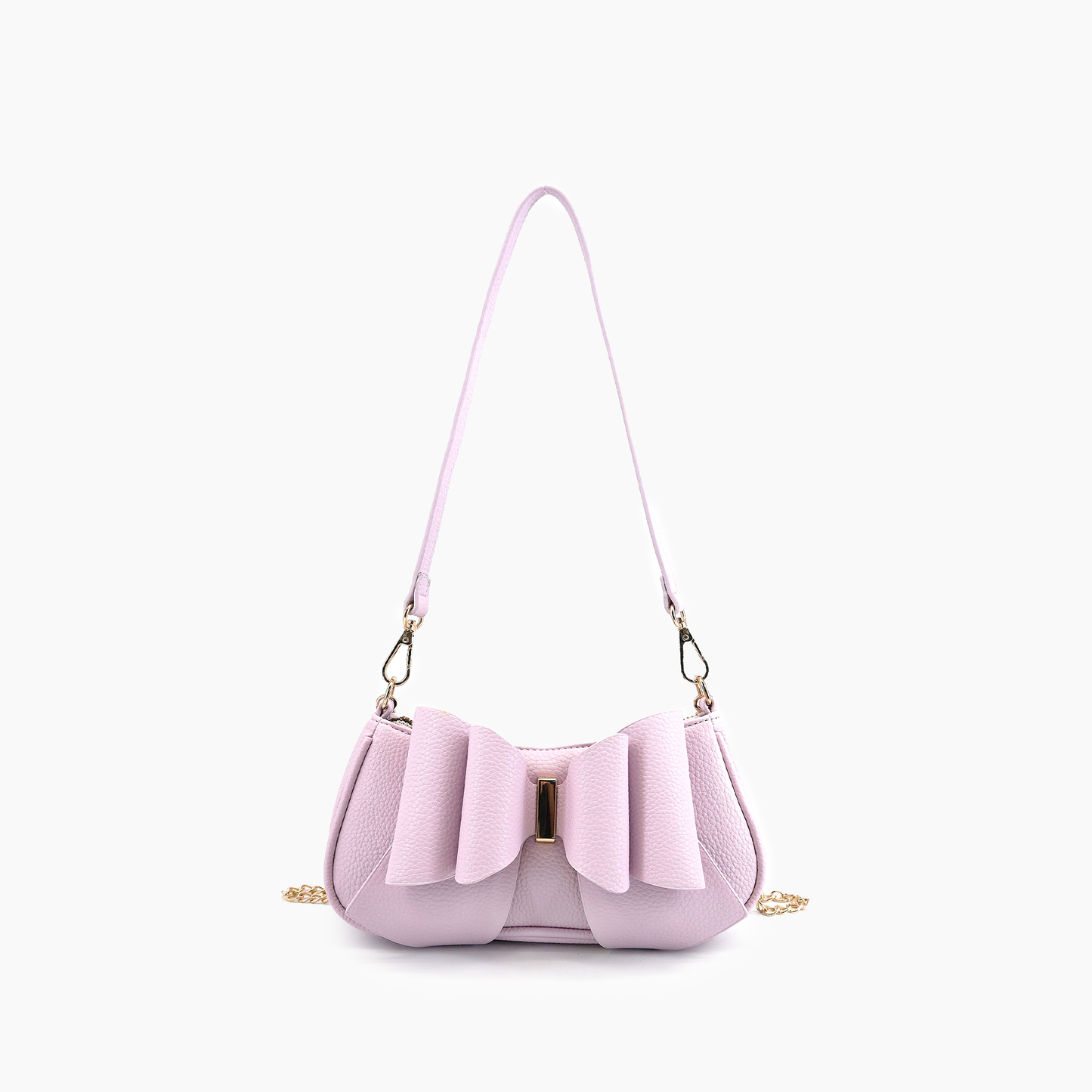 Mini Baguette Bow Pebble Shoulder Bag