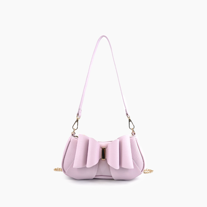 Mini Baguette Bow Pebble Shoulder Bag