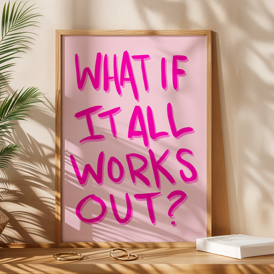 Trendy Wall Art, Typography, Dopamine Decor, Colorful Inspirational Poster, Maximalist Pink