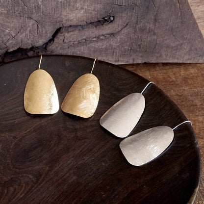 Minimal statement earrings - silver gold