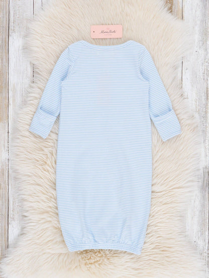 Classic Baby Blue Striped Gown