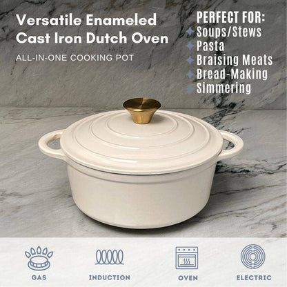 Enameled Cast Iron Dutch Oven (2.8 Qt, 3.5 Qt, 5 Qt, 6 Qt)
