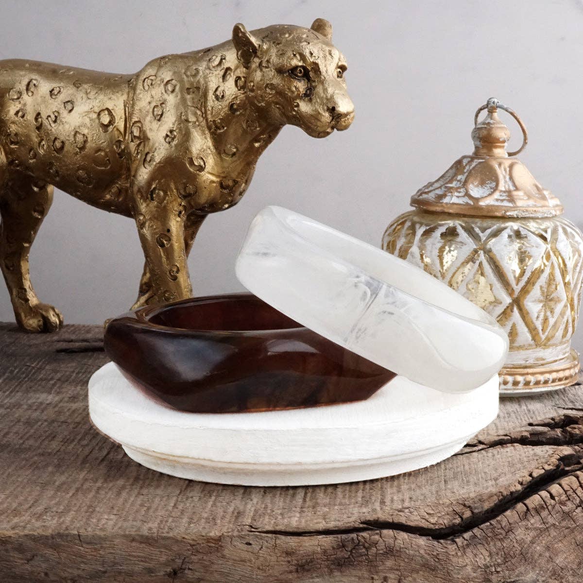 Earth Edge – Square Acrylic Chunky Statement Bangle