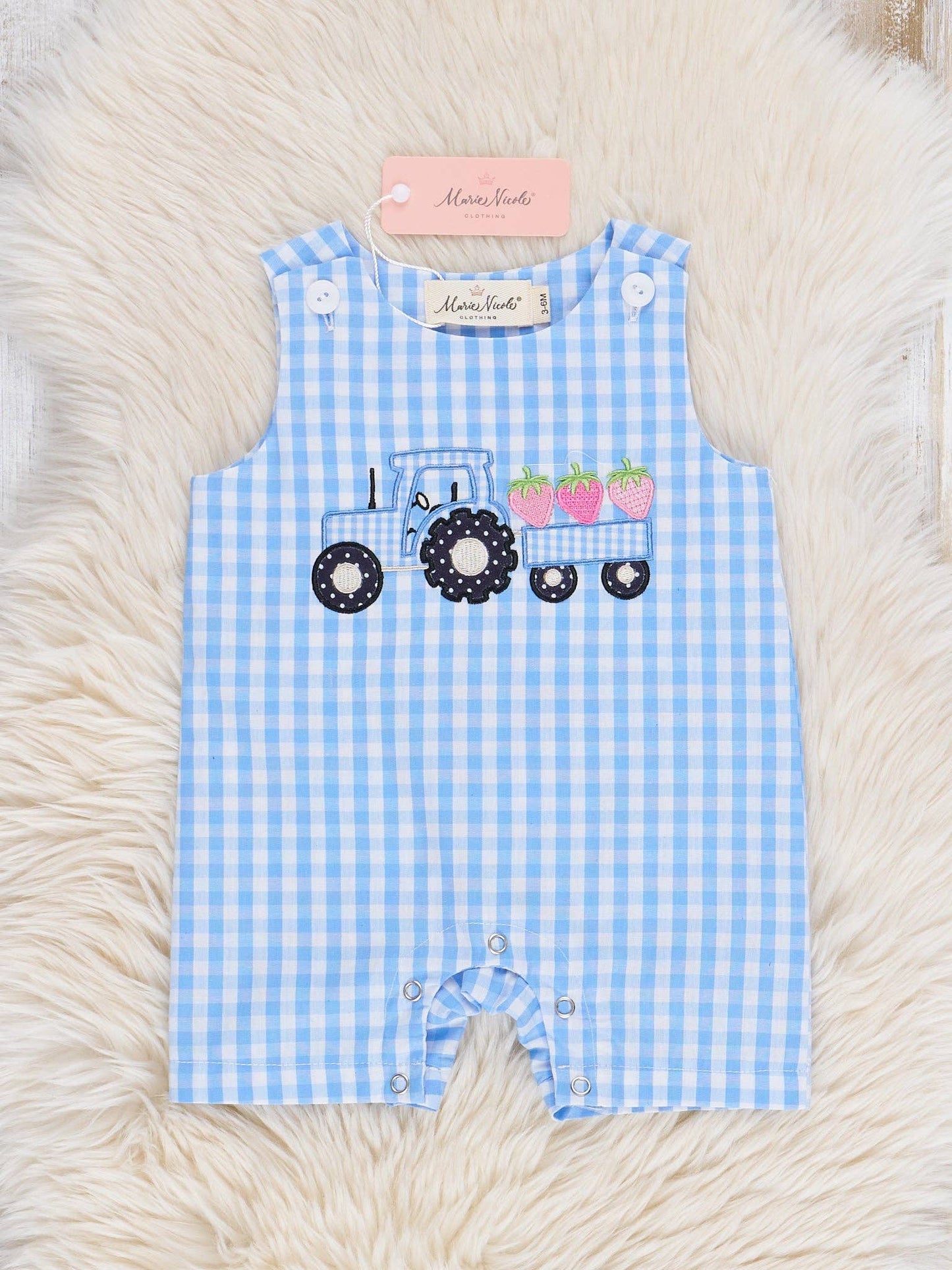 Gingham Embroidered Fruit Truck Johnny