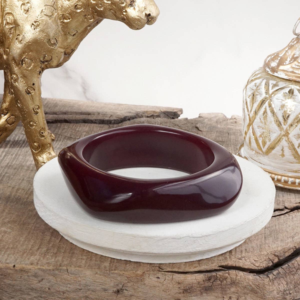 Earth Edge – Square Acrylic Chunky Statement Bangle
