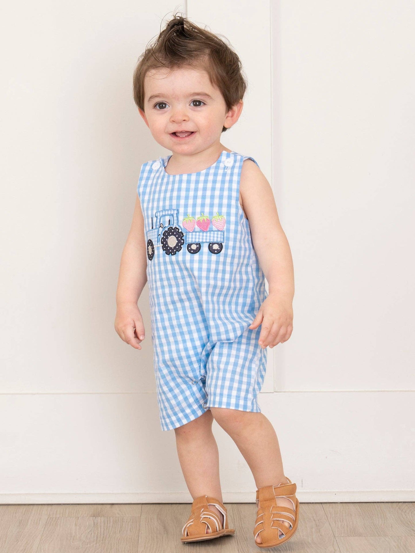 Gingham Embroidered Fruit Truck Johnny