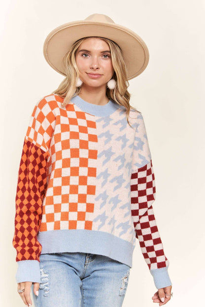 LESW3394- MULTICOLORED SWEATER TOP