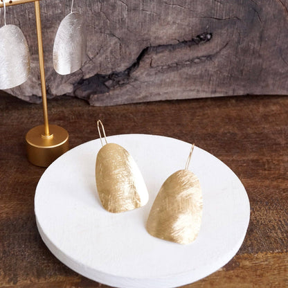 Minimal statement earrings - silver gold